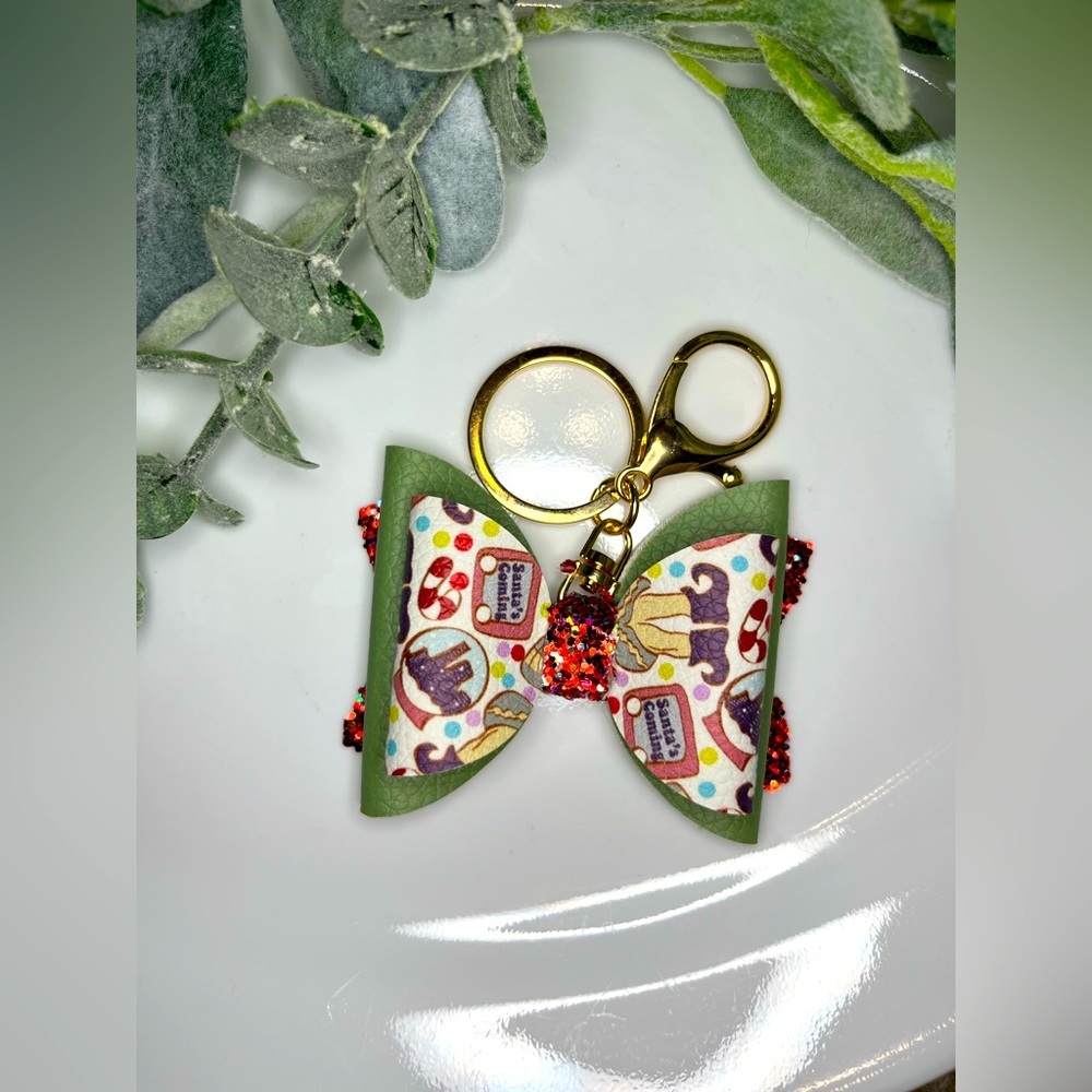 Christmas Elf Bow Keychain Charm